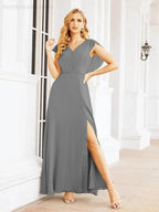 Sunnderly Bridesmaid Dresses Cape Formal Prom Dress Open Back Gowns for Mother of The Bride SY28058
