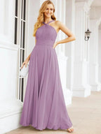Numbersea Crisscross Halter Bridesmaid Dresses for Party Wedding Evening Prom Maxi Ball Gowns 28053