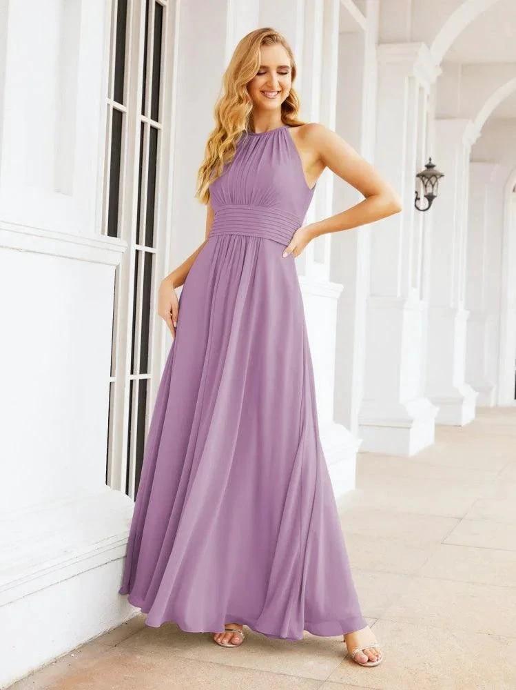 Numbersea Keyhole Bridesmaid Dresses Sleeveless Formal Evening Party Prom Gowns 28043