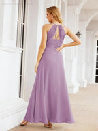Numbersea Double Spaghetti Straps Bridesmaid Dresses for Women Long Formal Party Dress Side Split 28051