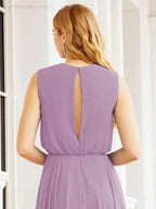 Numbersea Sleeveless Long Bridesmaid Dress A line Formal Evening Prom Gown 28025