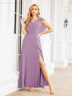 Sunnderly Bridesmaid Dresses Cape Formal Prom Dress Open Back Gowns for Mother of The Bride SY28058