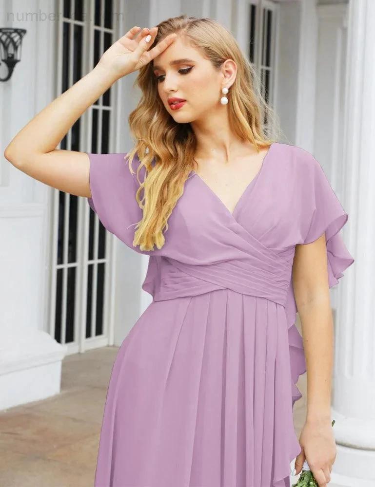 Numbersea Bridesmaid Dresses Backless Formal Prom Gowns for Evening Party Mother of The Bride Dress 28040
