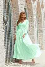 Numbersea Bridesmaid Dress Chiffon Formal Party Dress Evening Dress 28016