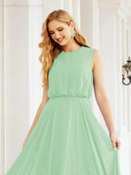 Numbersea Sleeveless Long Bridesmaid Dress A line Formal Evening Prom Gown 28025