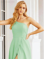 Numbersea Women's One Shoulder Formal Prom Gowns for Mother of The Bride Side Slit Bridesmaid Dresses 28052