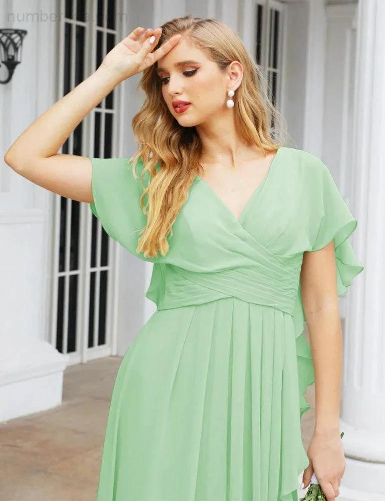 Numbersea Bridesmaid Dresses Backless Formal Prom Gowns for Evening Party Mother of The Bride Dress 28040
