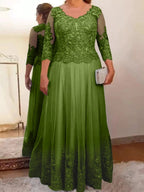 A-Line/Princess Tulle Mother of the Bride Dresses with Applique