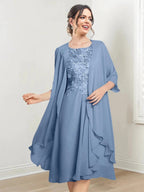 A-Line/Princess Scoop Knee-Length Mother of the Bride Dresses