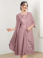 A-Line/Princess Scoop Knee-Length Mother of the Bride Dresses