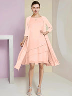 A-Line/Princess Jewel Neck Knee-Length Mother of the Bride Dresses