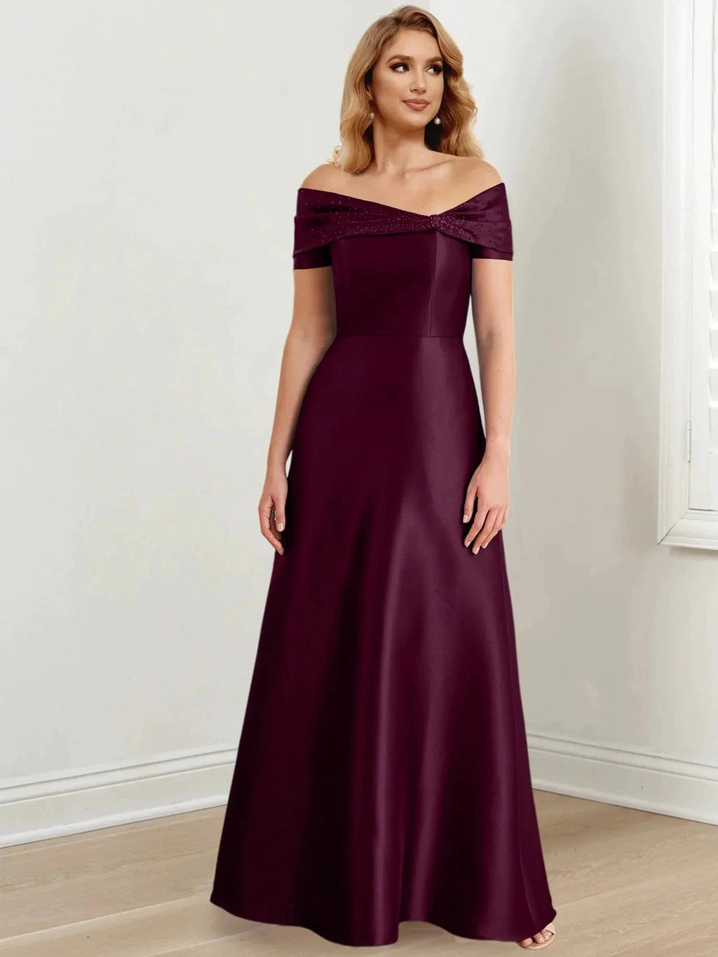 A-Line/Princess Off-the-Shoulder Floor-Length Mother of the Bride Dresses