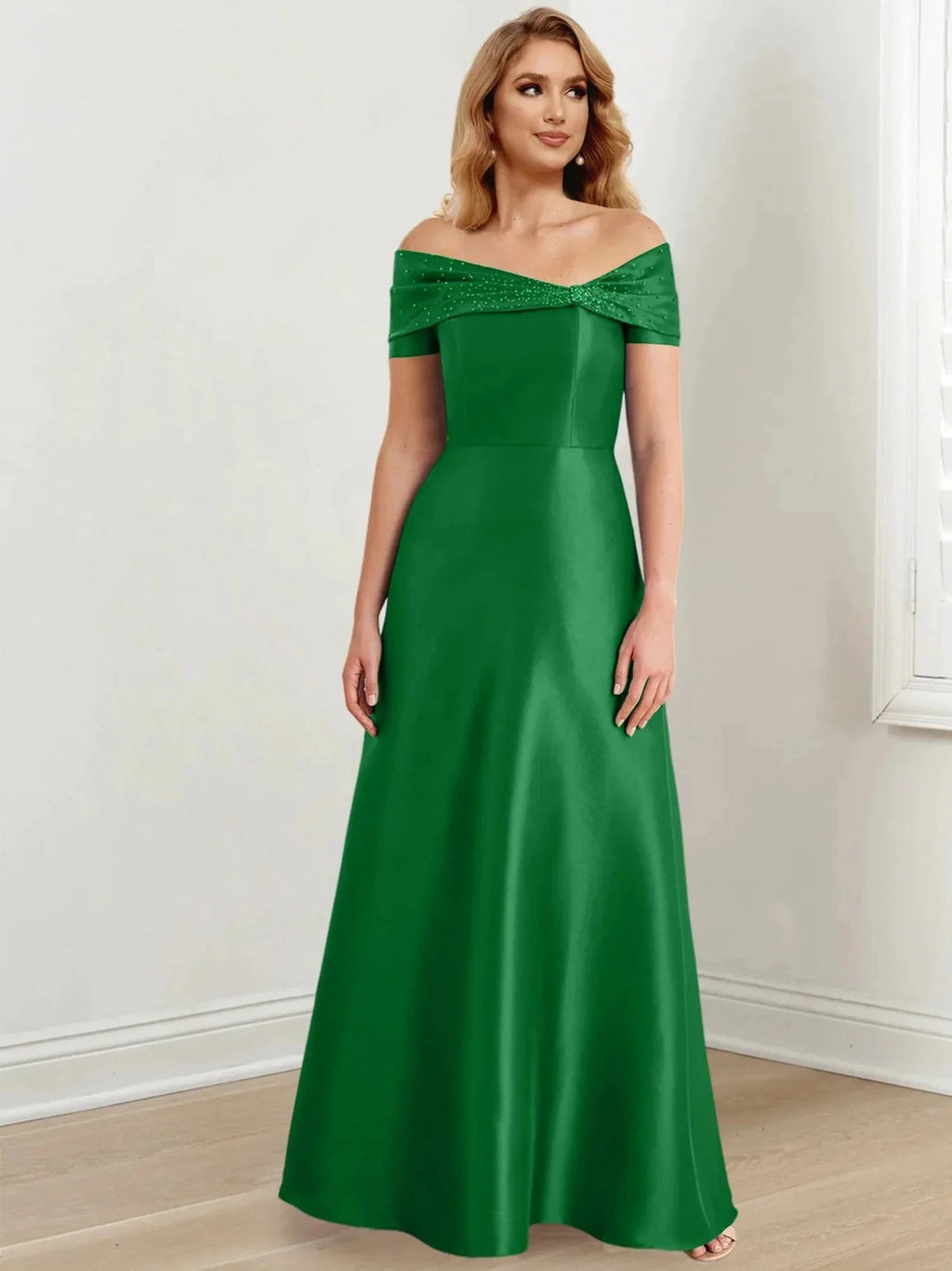 A-Line/Princess Off-the-Shoulder Floor-Length Mother of the Bride Dresses