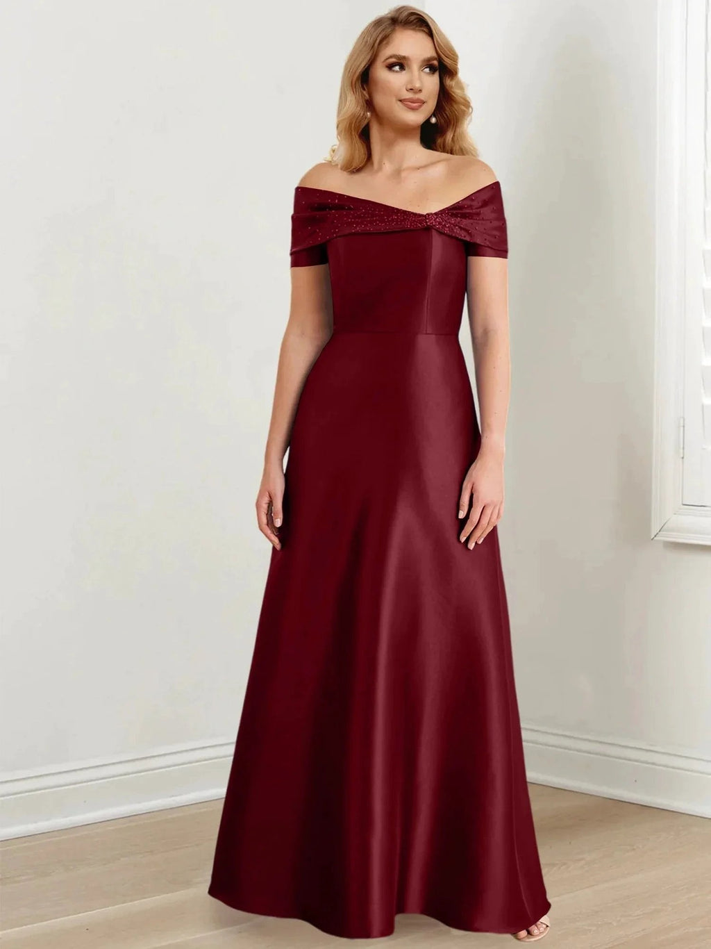 A-Line/Princess Off-the-Shoulder Floor-Length Mother of the Bride Dresses