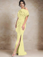 Trumpet/Mermaid One-Shoulder Mother of the Bride Dresses with Split Side