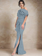 Trumpet/Mermaid One-Shoulder Mother of the Bride Dresses with Split Side