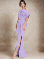 Trumpet/Mermaid One-Shoulder Mother of the Bride Dresses with Split Side