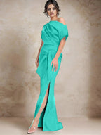 Trumpet/Mermaid One-Shoulder Mother of the Bride Dresses with Split Side