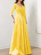 A-Line/Princess V-Neck Floor-Length Mother of the Bride Dresses
