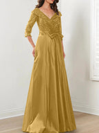 A-Line/Princess V-Neck Floor-Length Mother of the Bride Dresses