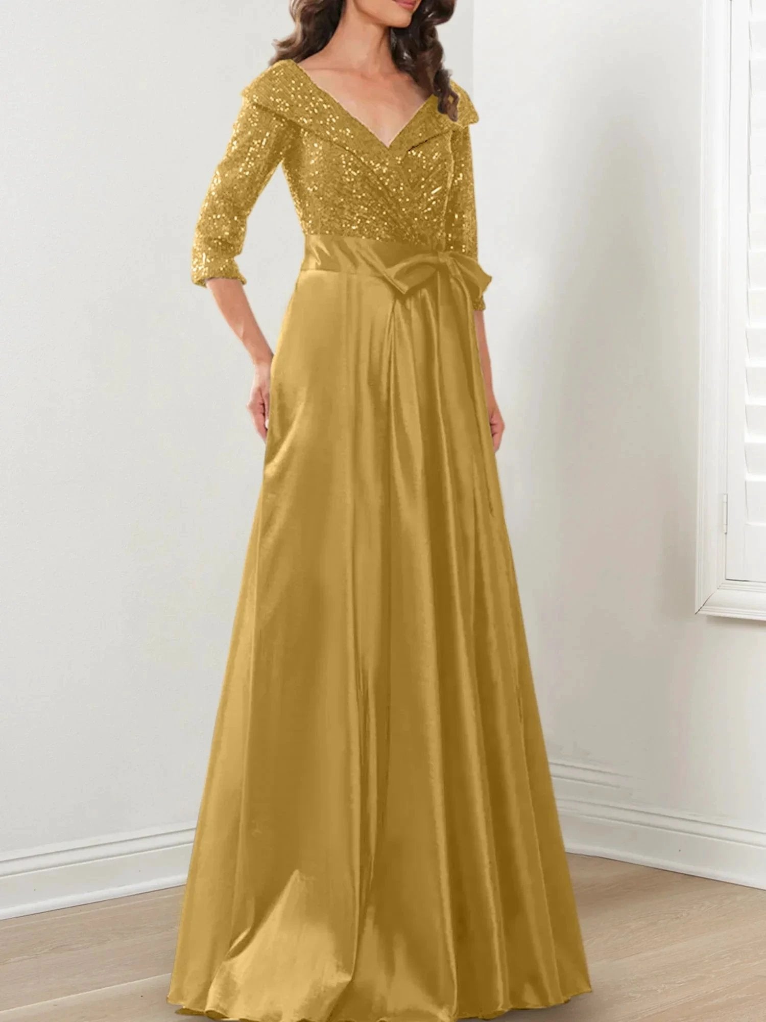 A-Line/Princess V-Neck Floor-Length Mother of the Bride Dresses