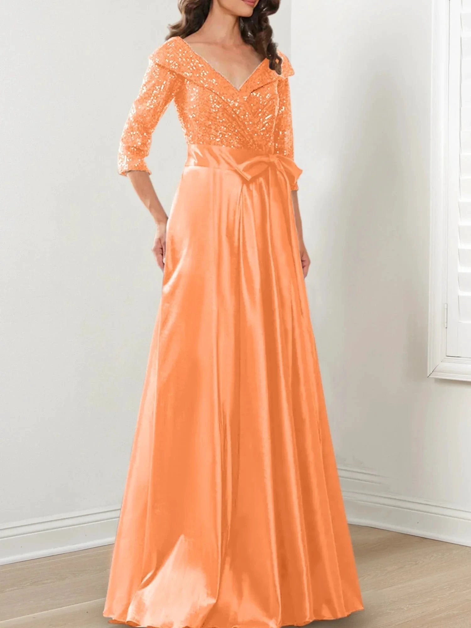 A-Line/Princess V-Neck Floor-Length Mother of the Bride Dresses