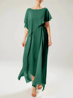 Sheath/Column Scoop Short Sleeves Mother of the Bride Dresses with Tassel