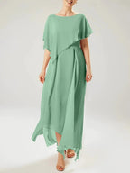 Sheath/Column Scoop Short Sleeves Mother of the Bride Dresses with Tassel