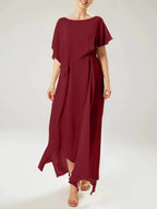 Sheath/Column Scoop Short Sleeves Mother of the Bride Dresses with Tassel