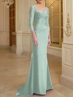 Trumpet/Mermaid Scoop Long Sleeves Mother of the Bride Dresses With Lace
