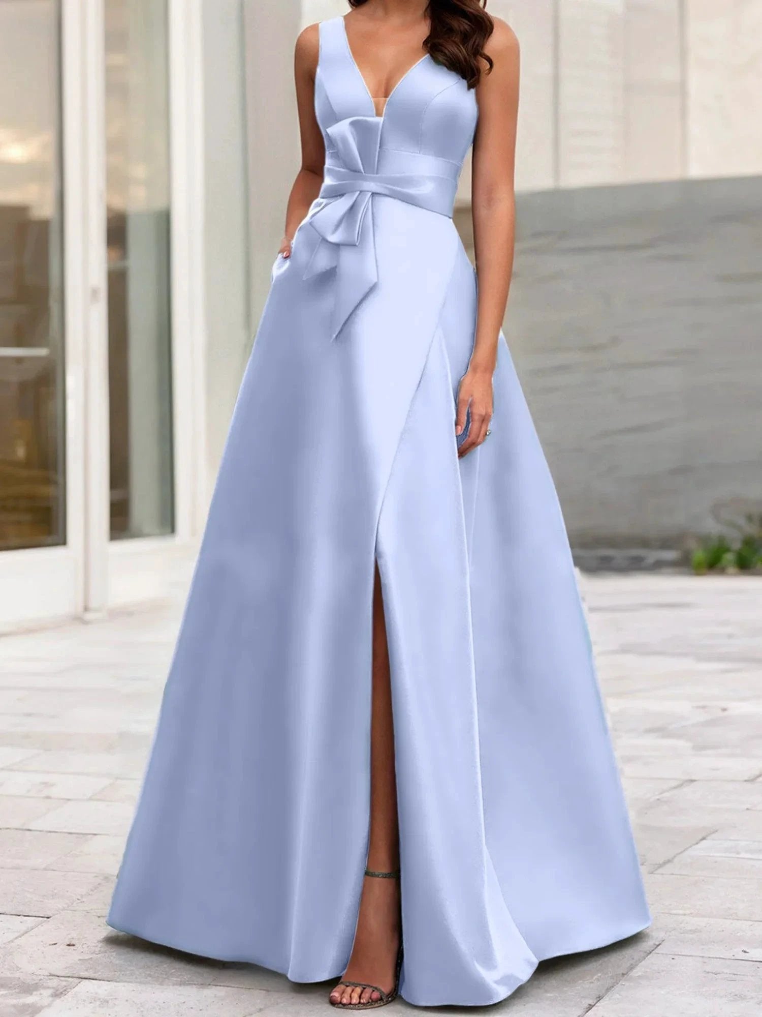 A-Line/Princess V-Neck Sleeveless  Mother Of The Bride Dresses With Split Side