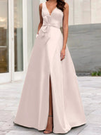 A-Line/Princess V-Neck Sleeveless  Mother Of The Bride Dresses With Split Side
