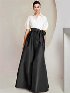 A-Line/Princess  Shirt Collar Short Sleeves 2 pieces Mother Of The Bride Dresses