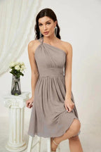 Numbersea Women Chiffon Short One Shoulder Bridesmaid Dress Formal Dresses for Party Homecoming  2804
