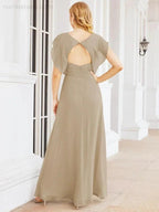Sunnderly Bridesmaid Dresses Cape Formal Prom Dress Open Back Gowns for Mother of The Bride SY28058