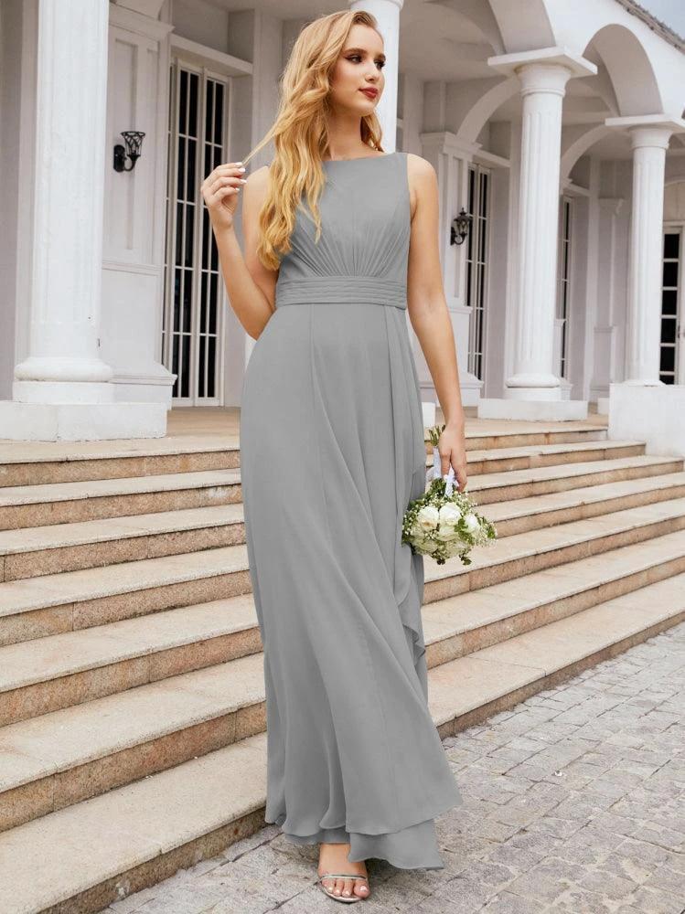 Numbersea Bridesmaid Dresses for Wedding Ruffles Long Formal Prom Gowns 28039