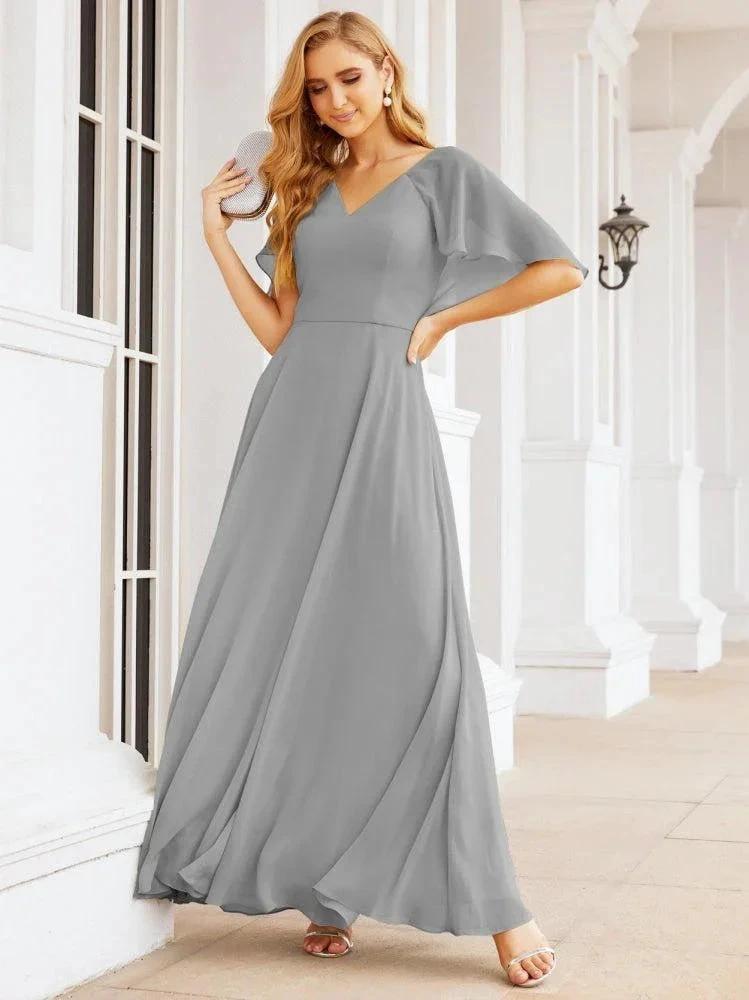 Numbersea Bridesmaid Dresses for Wedding Formal Evening Party Prom Gown with Cape 28050