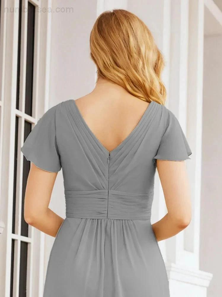 Numbersea Formal Prom Gowns for Mother of The Bride Cap Sleeves Bridesmaid Dress 28047