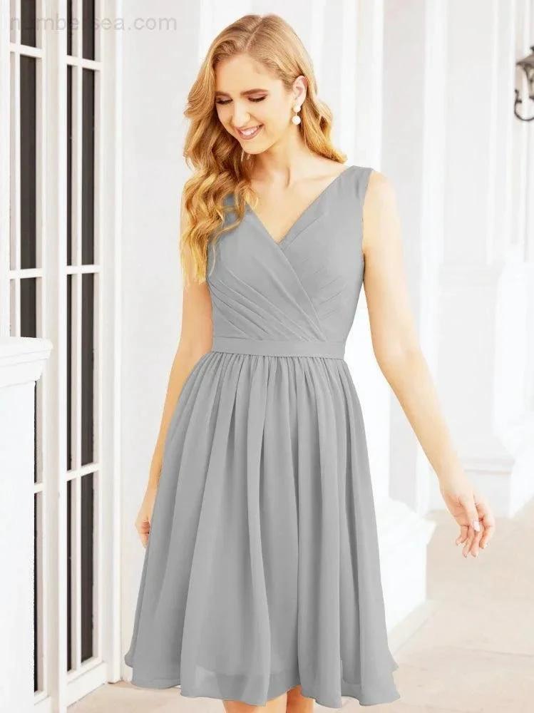Numbersea Homecoming Dresses Knee Length Skirt V Back 28062