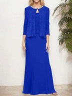 Metallic Mock Two-Piece Gown with Jacket