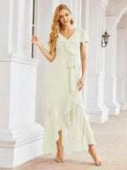 Numbersea Ruffled Bridesmaid Dresses Mermaid Formal Violin Evening Party Prom Gowns 28042
