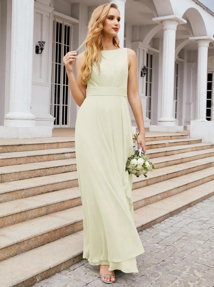 Numbersea Bridesmaid Dresses for Wedding Ruffles Long Formal Prom Gowns 28039