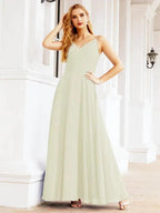 Numbersea Spaghetti Strap Bridesmaid Dresses V Neck Butterfly Back Fromal Evening Party Prom Gown 28036