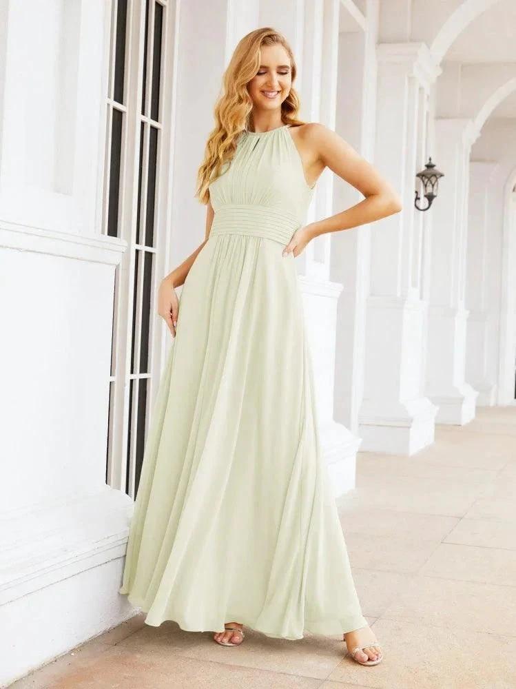 Numbersea Keyhole Bridesmaid Dresses Sleeveless Formal Evening Party Prom Gowns 28043