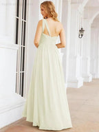 Numbersea One Shoulder Bridesmaid Dresses Long Maxi Formal Evening Party Prom Gowns 28061