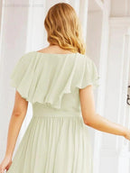 Bridesmaid Dresses with Flutter Sleeves Formal Evening Party Prom Gowns 28044