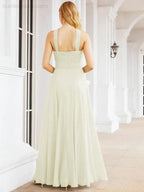 Numbersea Crisscross Halter Bridesmaid Dresses for Party Wedding Evening Prom Maxi Ball Gowns 28053