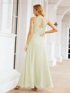 Numbersea Double Spaghetti Straps Bridesmaid Dresses for Women Long Formal Party Dress Side Split 28051