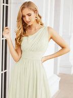 Numbersea One Shoulder Bridesmaid Dresses Long Maxi Formal Evening Party Prom Gowns 28061