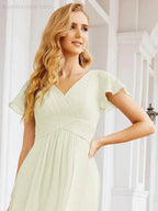 Numbersea Formal Prom Gowns for Mother of The Bride Cap Sleeves Bridesmaid Dress 28047